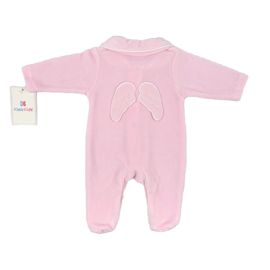 Kleo Kids Angel Wings Velour Sleepsuit